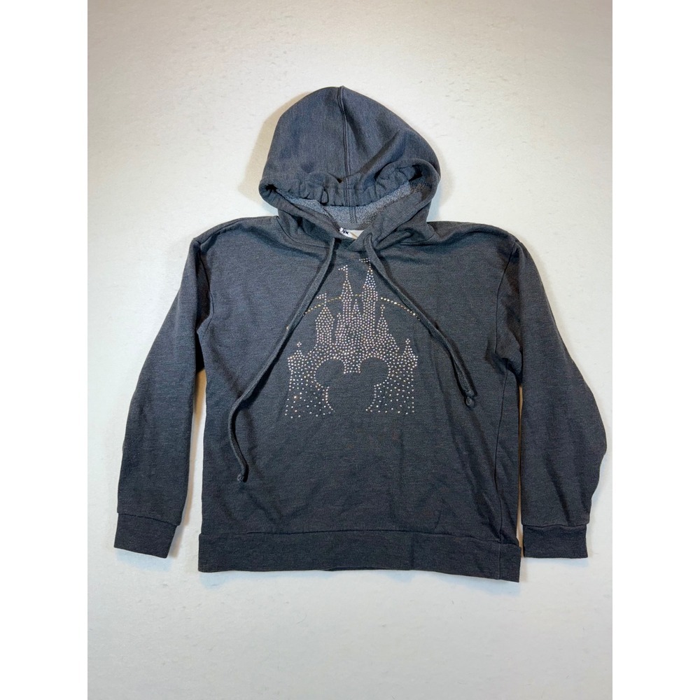Disney Parks Gray Rhinestone Castle Hoodie Womens XS